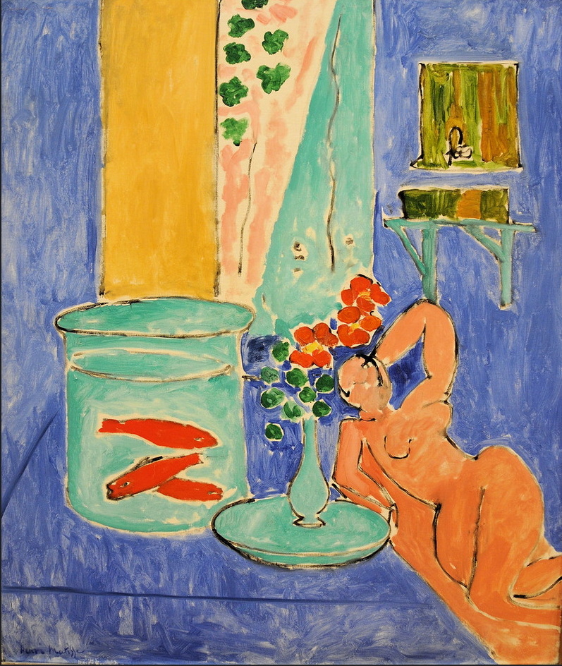 fargeharmoni, Matisse. les poissons rouges, complementere farger